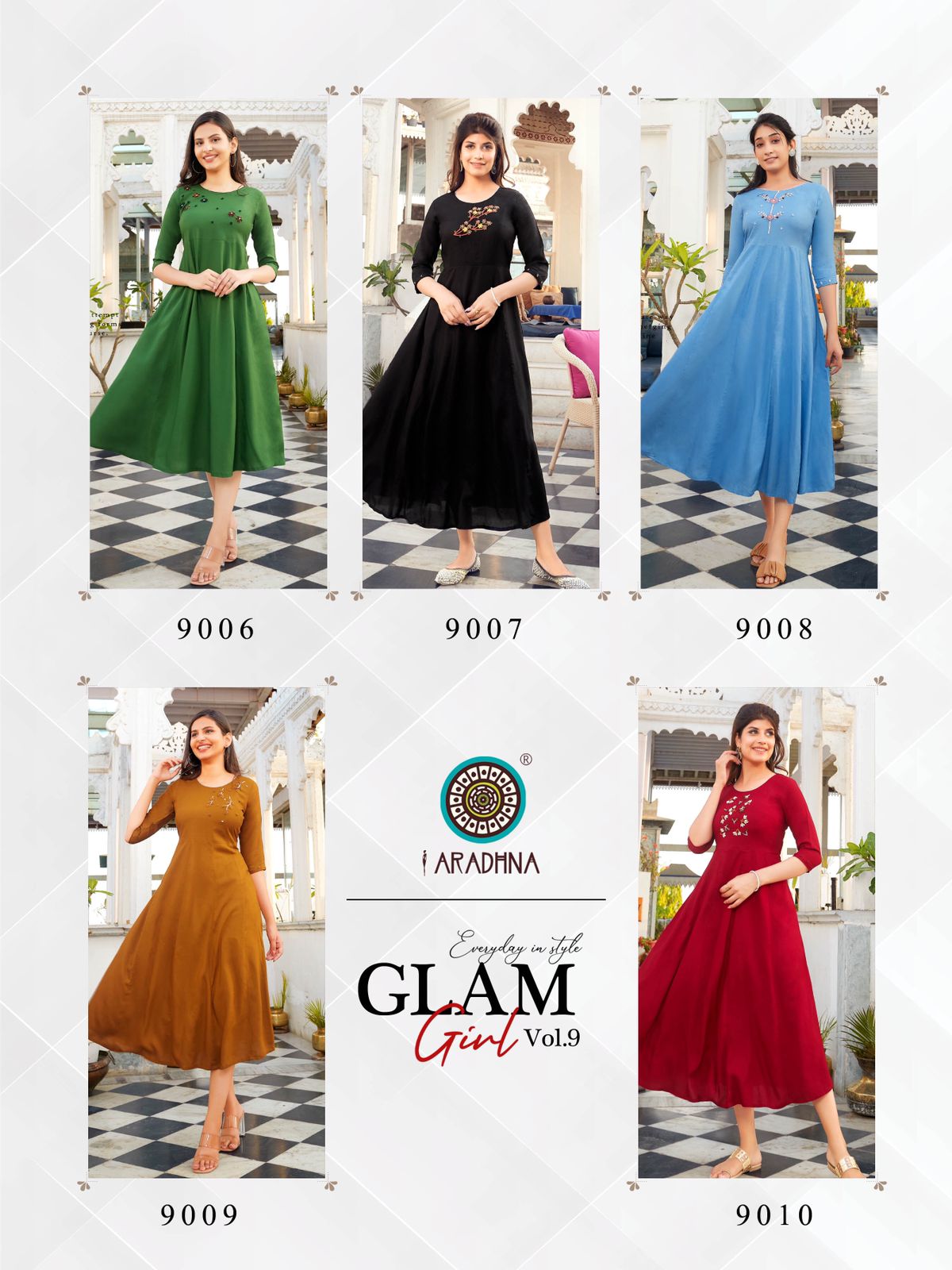 Aradhna Glam Girl 9 Fancy Latest Ethnic Wear Long Anarkali Kurti Collection